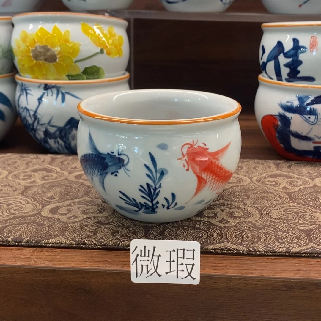 釉下彩老陶泥手工绘制