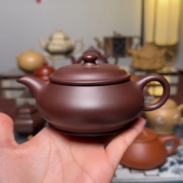 茶壶紫砂明炉壶老紫泥 155cc