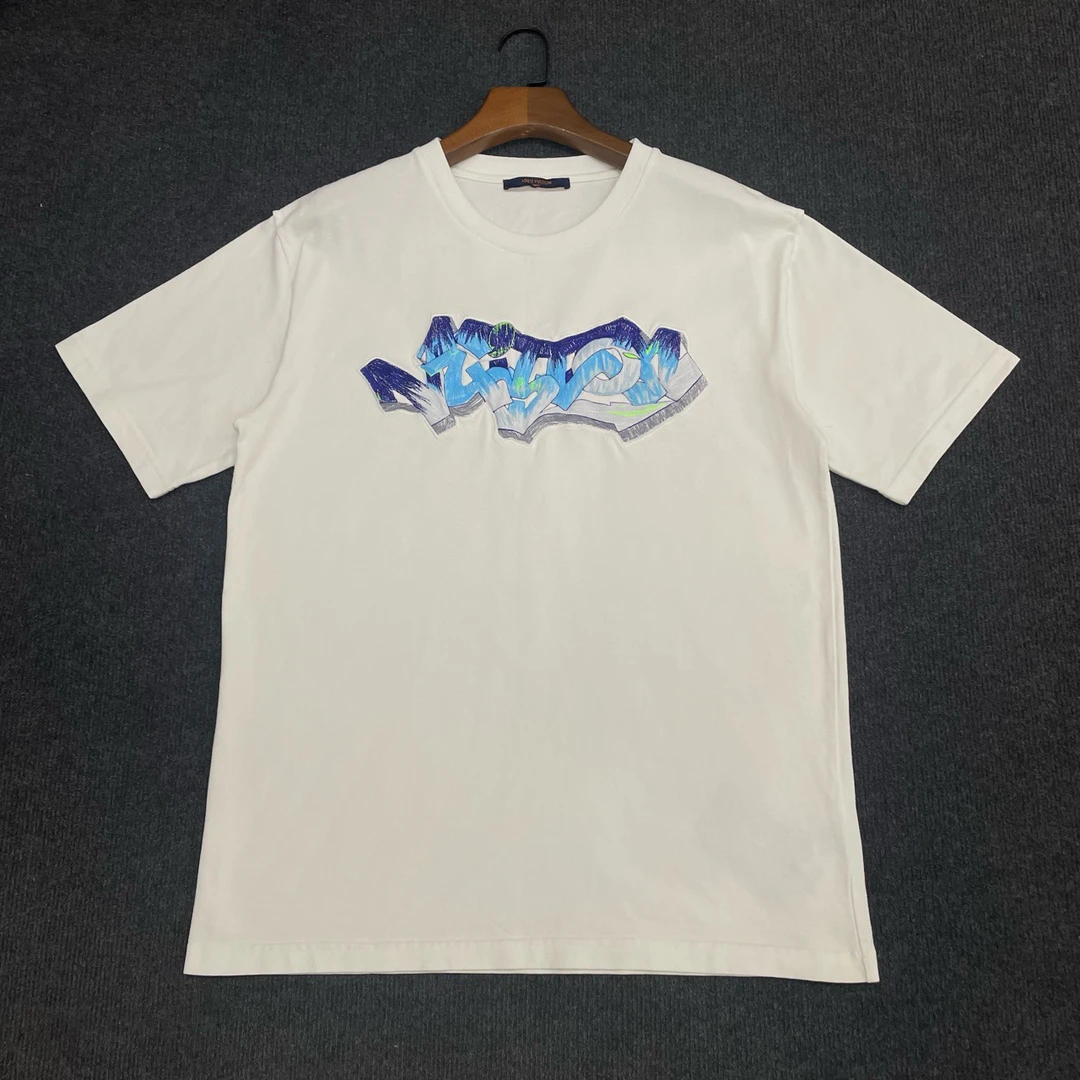 95新 LouisVuitton/路易威登 字母logo刺绣短袖/XL码