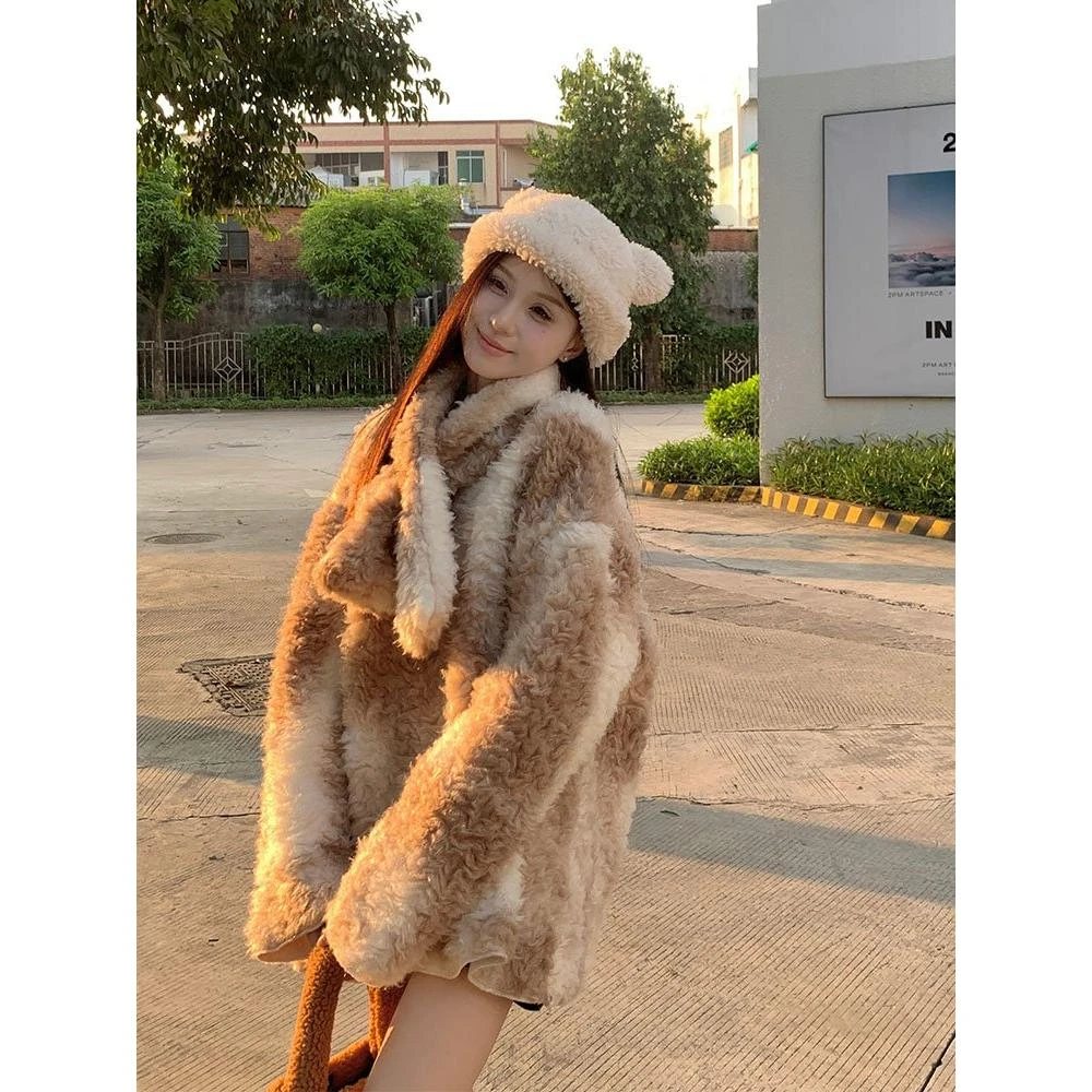 秋冬韩chic简约撞色保暖卫衣送围巾