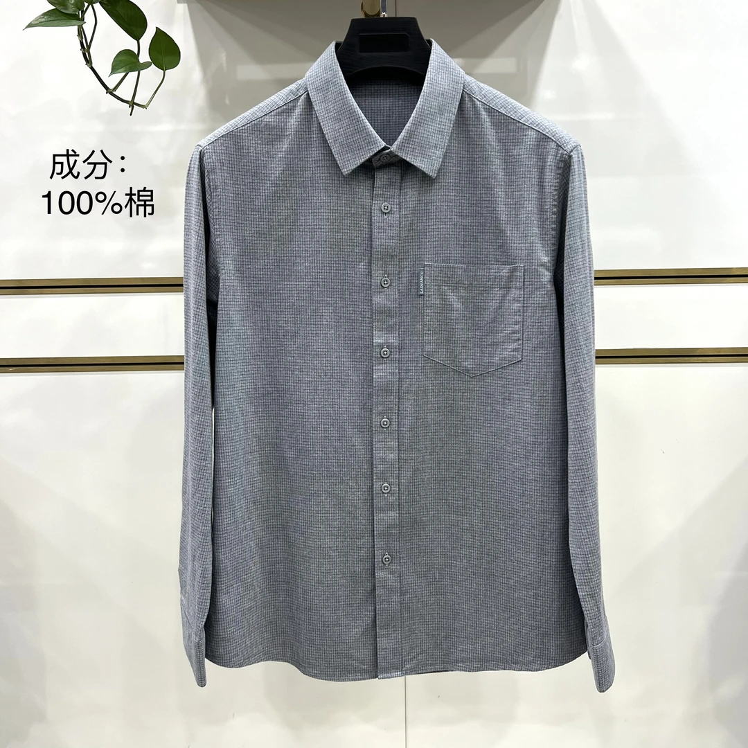 BJ纯棉磨毛长袖衬衫男士秋冬新款商务休闲复古舒适高级绒感衬衣