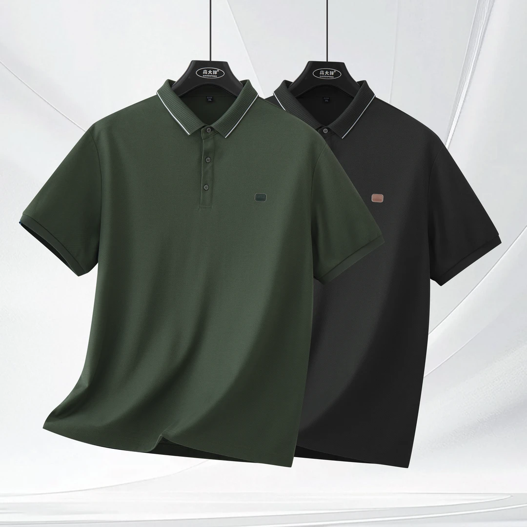200斤以上加肥加大男士短袖POLO衫胖子商务休闲翻领宽松薄款T恤