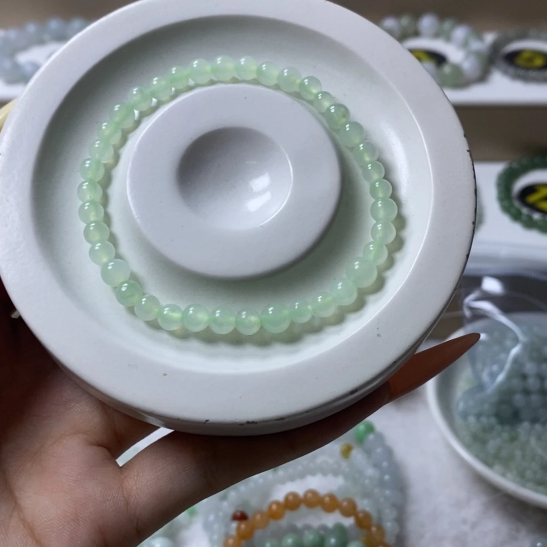 未镶嵌手链翡翠冰绿卡5