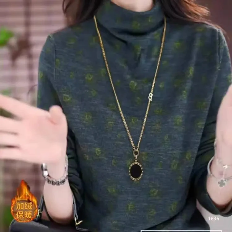 【秋冬推荐】2025新款时尚洋气保暖减龄半高领针织打底衫D76369