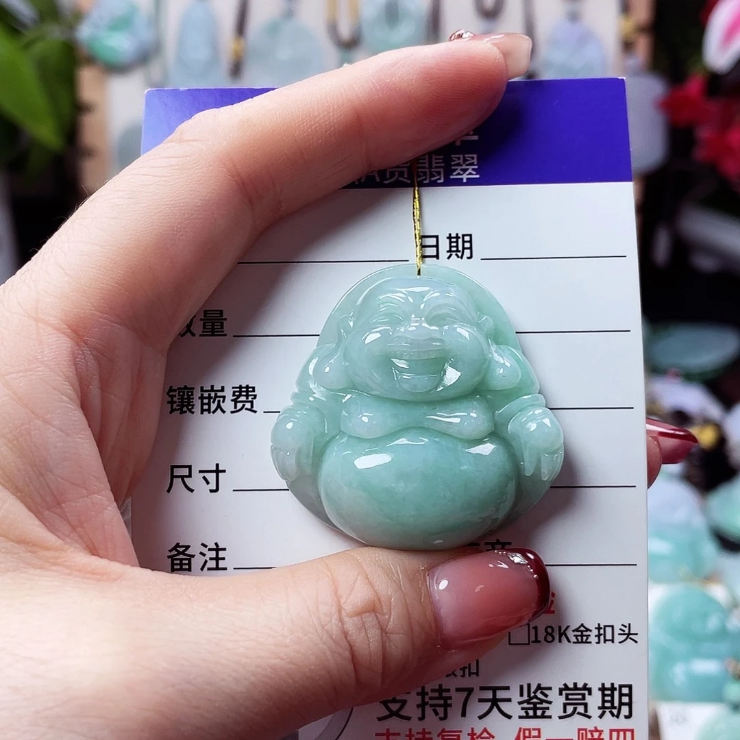 翡翠未镶嵌颈饰佛公13