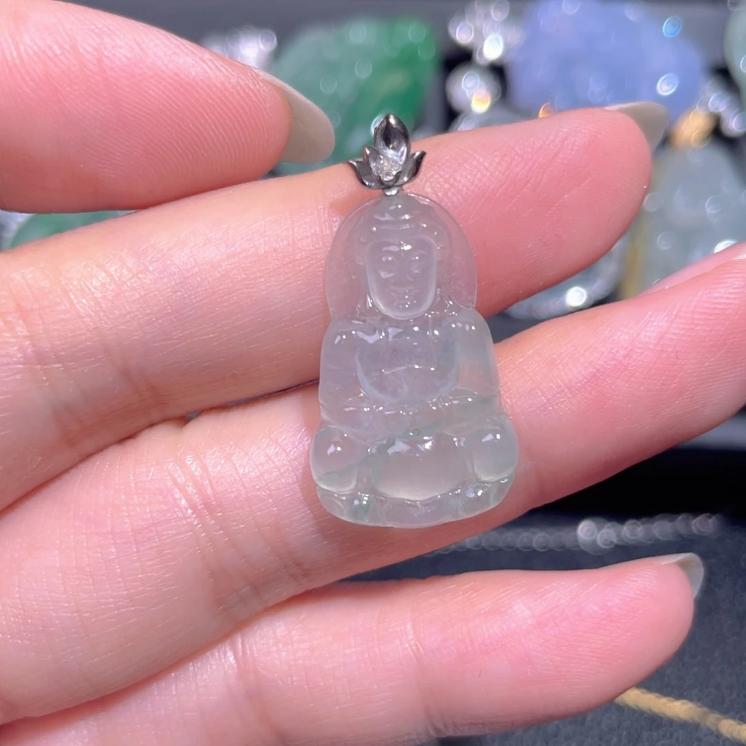 颈饰18K金镶嵌翡翠翡翠