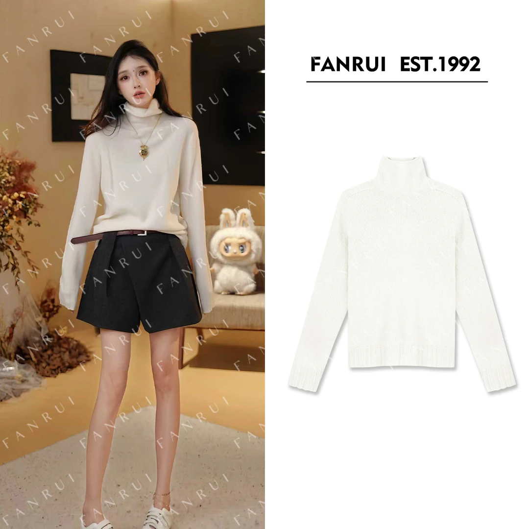 FANRUI/泛芮「贝贝biuu」100羊毛高领简约柔软舒适针织衫女B18129
