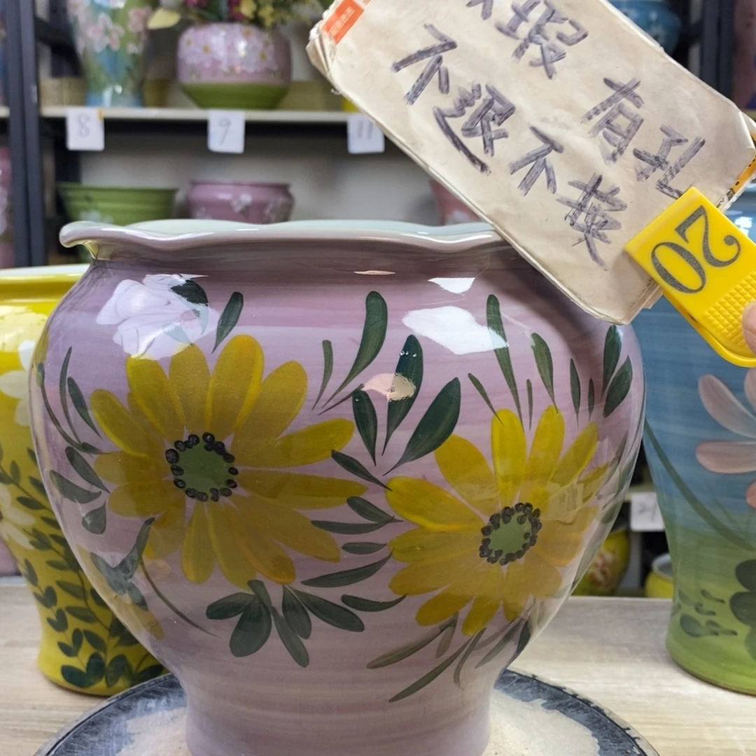 景德镇手工手绘陶瓷花盆