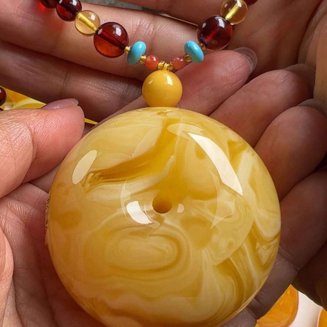 未镶嵌毛衣链蜜蜡无烤色无优化无补胶无煮蜜无辐照