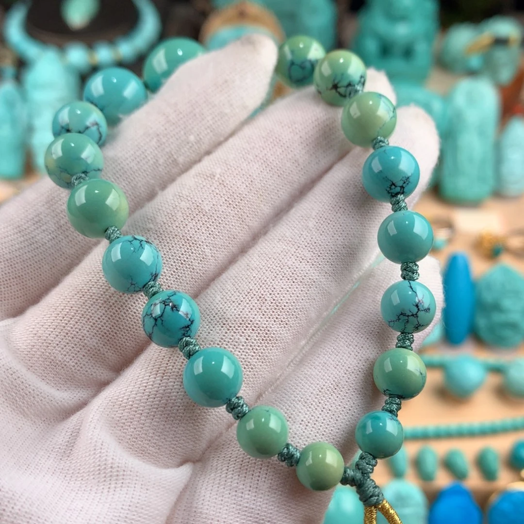 绿松石未镶嵌精品手持大漏