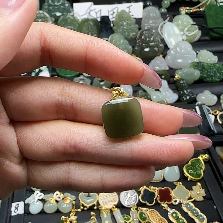 颈饰银S925镶嵌和田玉