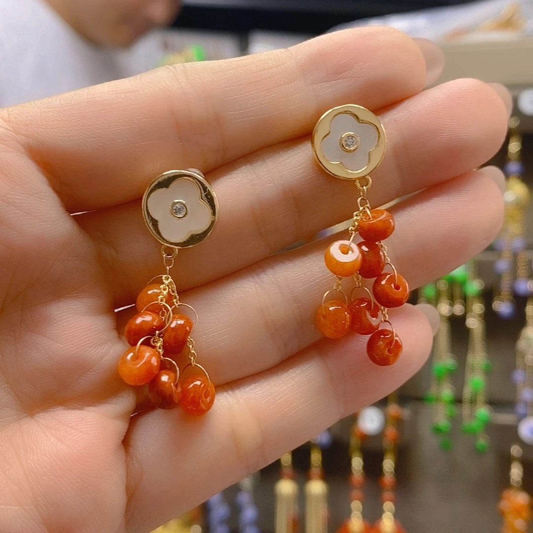 翡翠合金耳饰翡翠