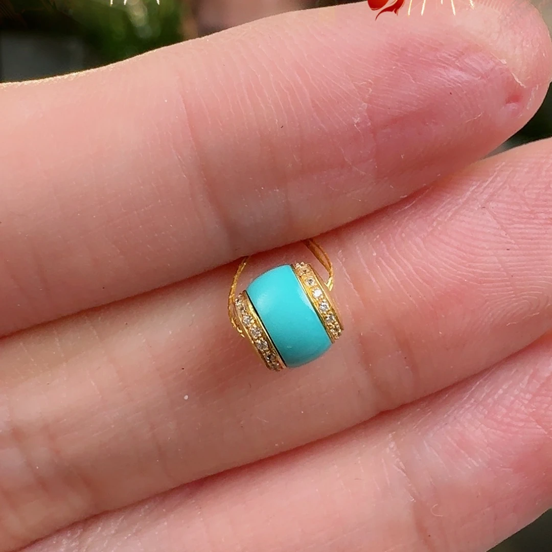 绿松石珠宝奇石18K金镶嵌