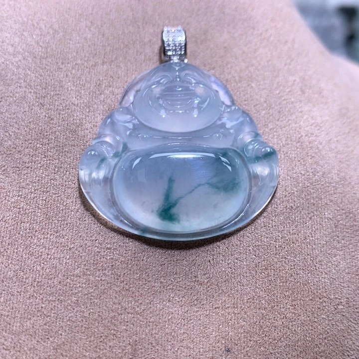 翡翠18K金镶嵌颈饰缅甸翡翠