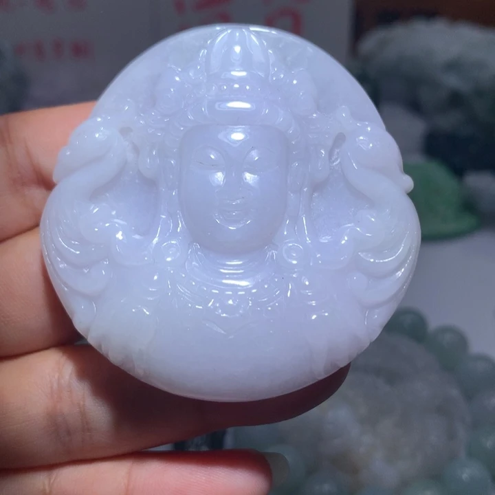 翡翠未镶嵌颈饰保真天然A货翡翠