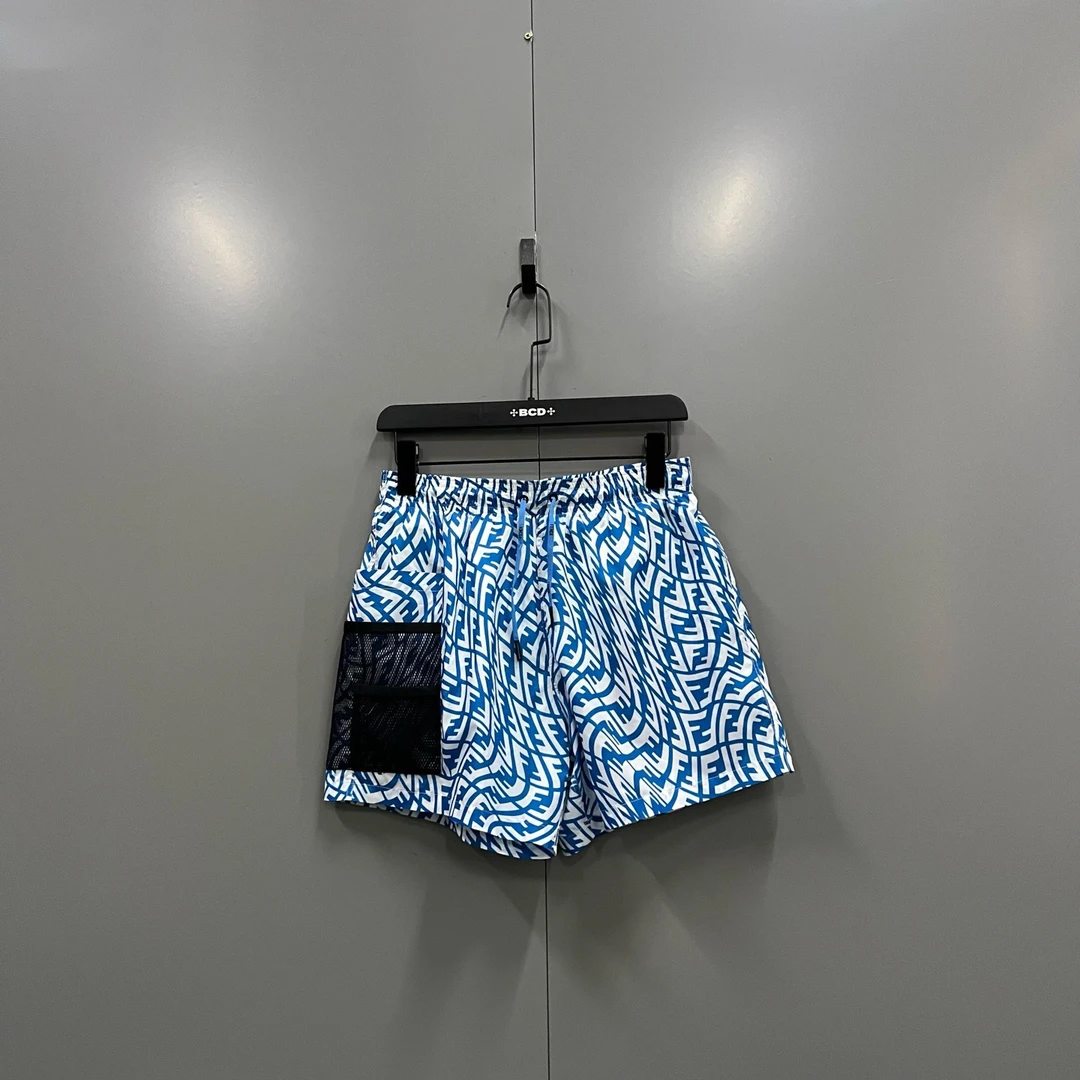 未使用 FENDI/芬迪 芬迪 蓝色满印FF短裤 46码/全新/ly102834