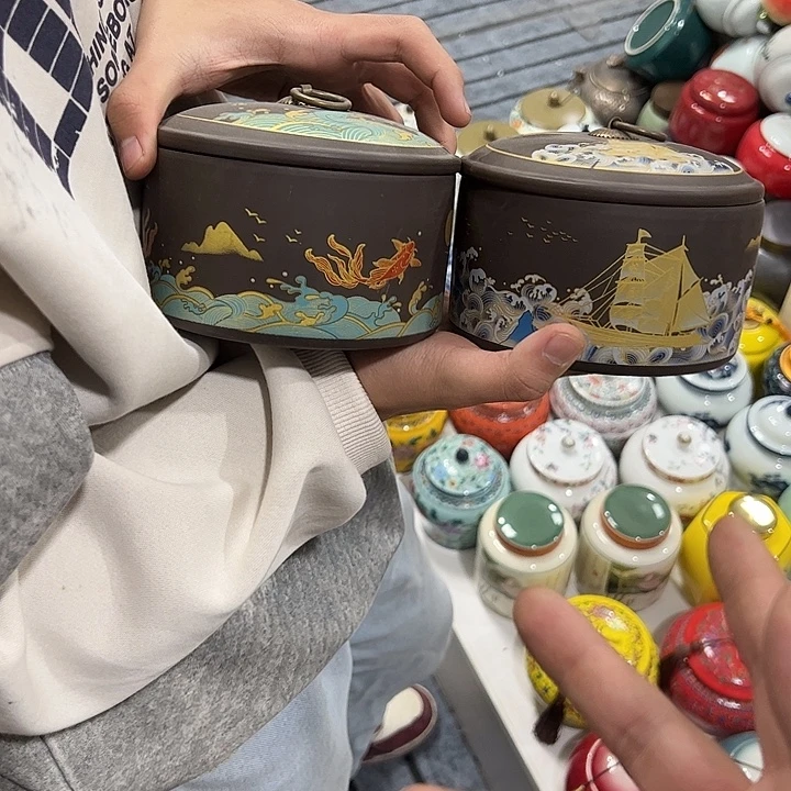 茶叶罐陶瓷家用储物罐瑕疵福利品介意勿拍