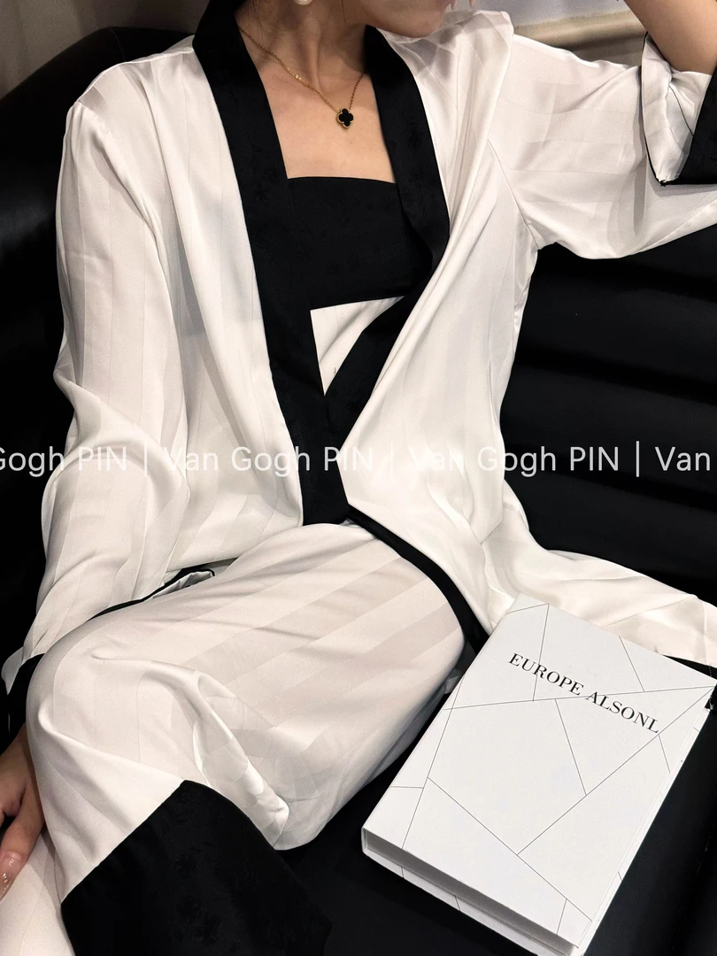 Van Gogh pin【复古专辑】25春秋新款小众高级感家居服睡衣三件套装