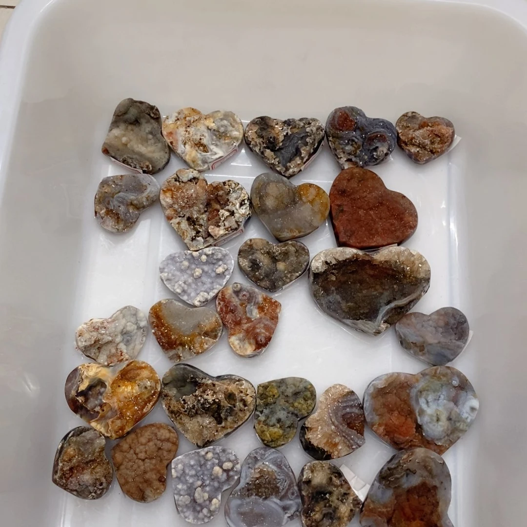 水晶天然水晶摆件爱心未镶嵌黑*