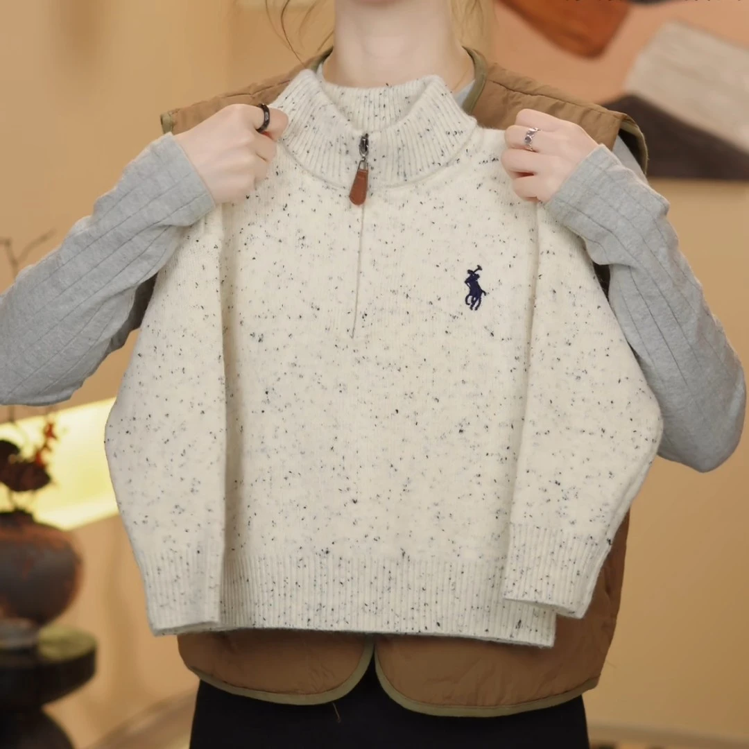 儿童2025新年冬季针织韩版时尚彩点加绒加厚毛衣时尚男女宝宝外套