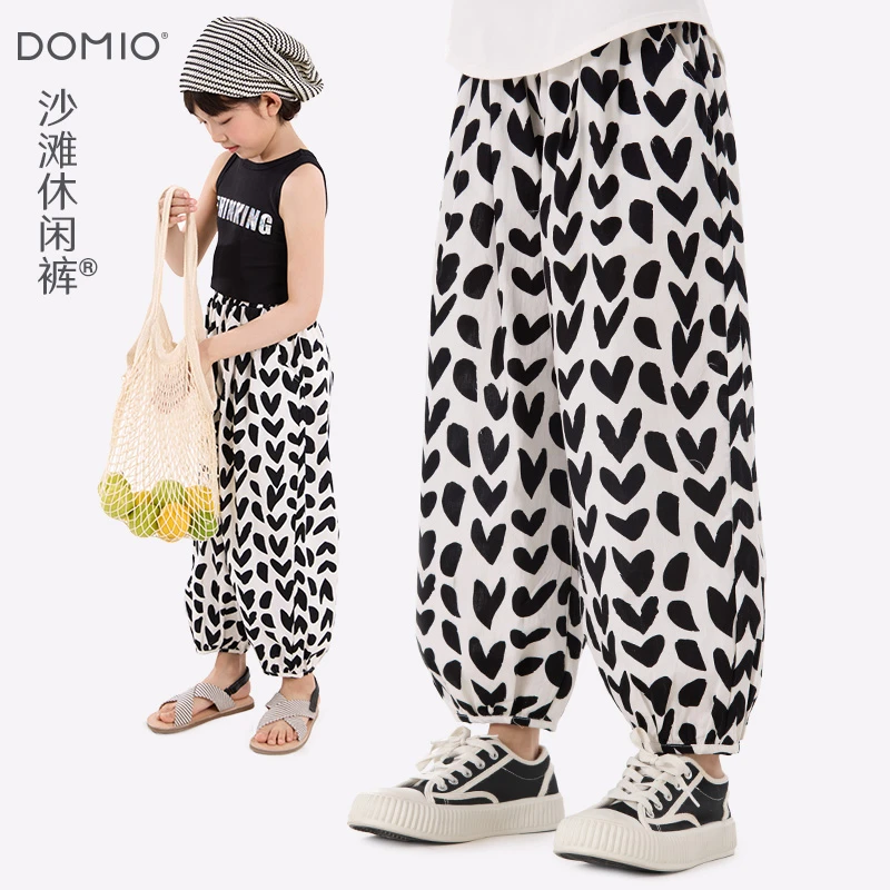 女童裤子夏季薄款防蚊裤儿童休闲运动裤中大童阔腿灯笼裤新款夏装
