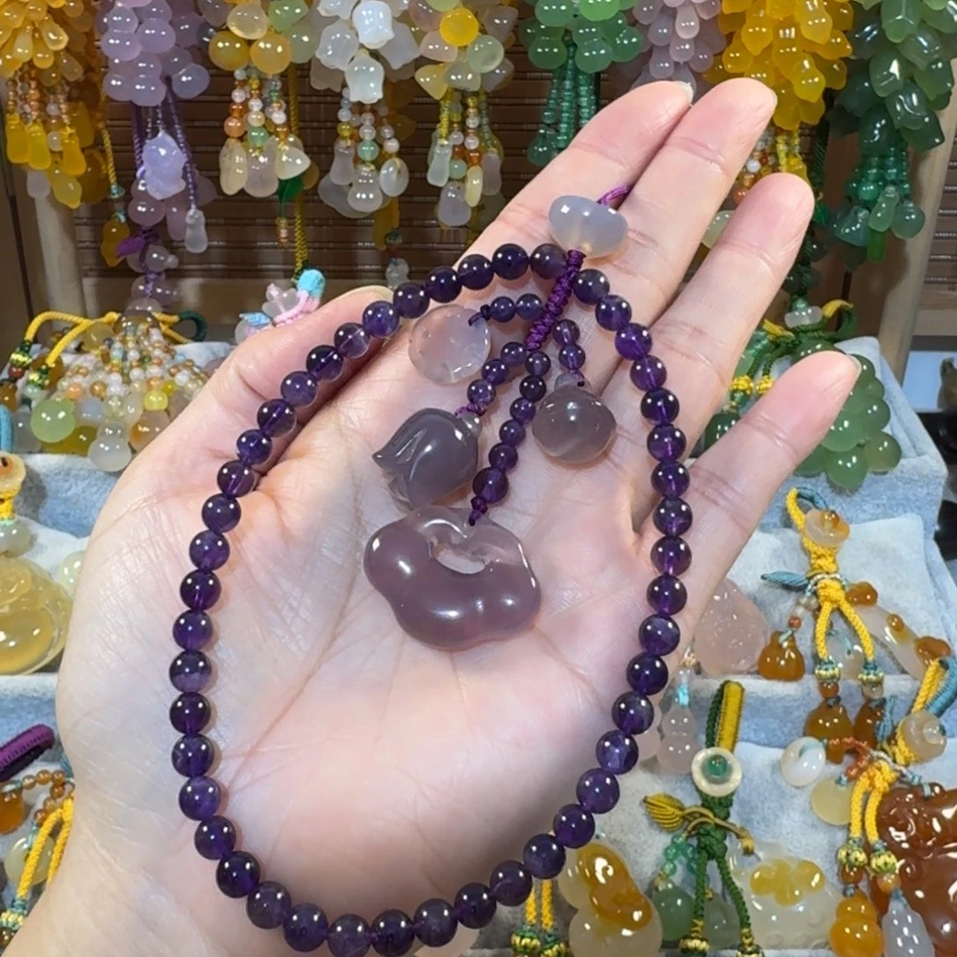 玛瑙/玉髓未镶嵌手机挂件