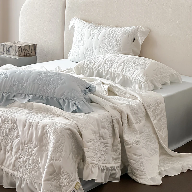 夏季高档天丝丨夏凉被三四件套冰丝凉感空调被轻奢法式公主风床品