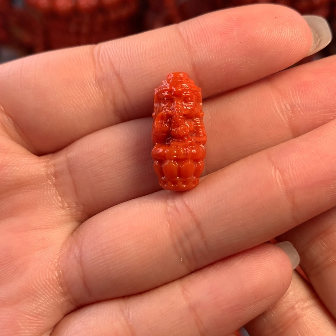 南红玛瑙天然川料瓦西大象桶珠10尺寸未镶嵌