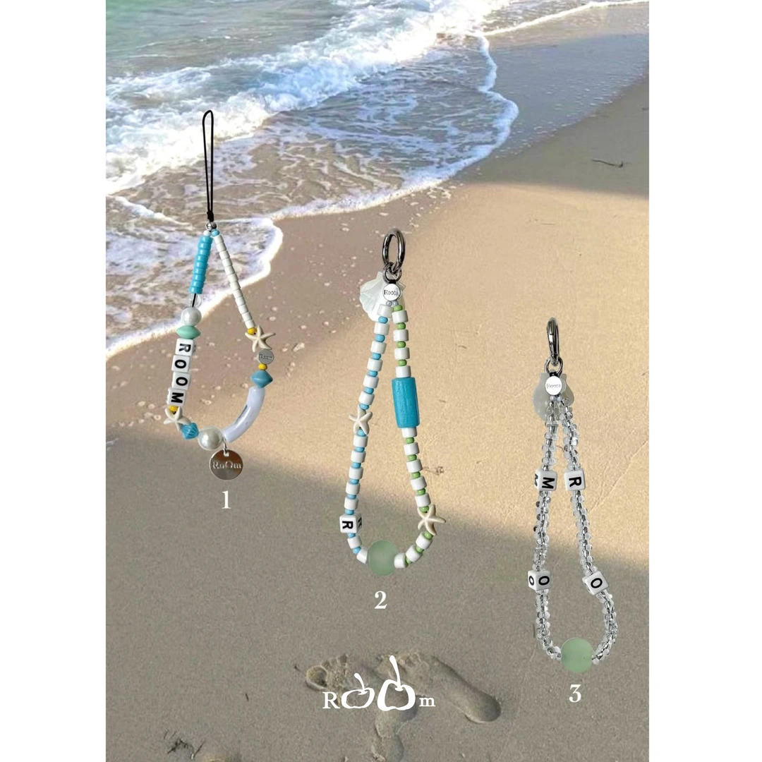 The earth room夏日海边沙滩手机链 只可装饰 不可手提