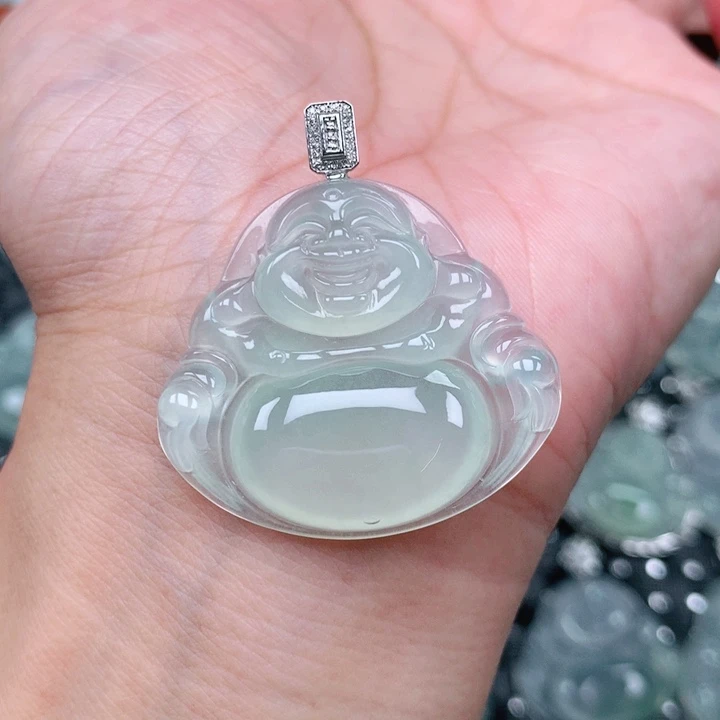 W****翡翠18K金镶嵌吊坠(不含链)