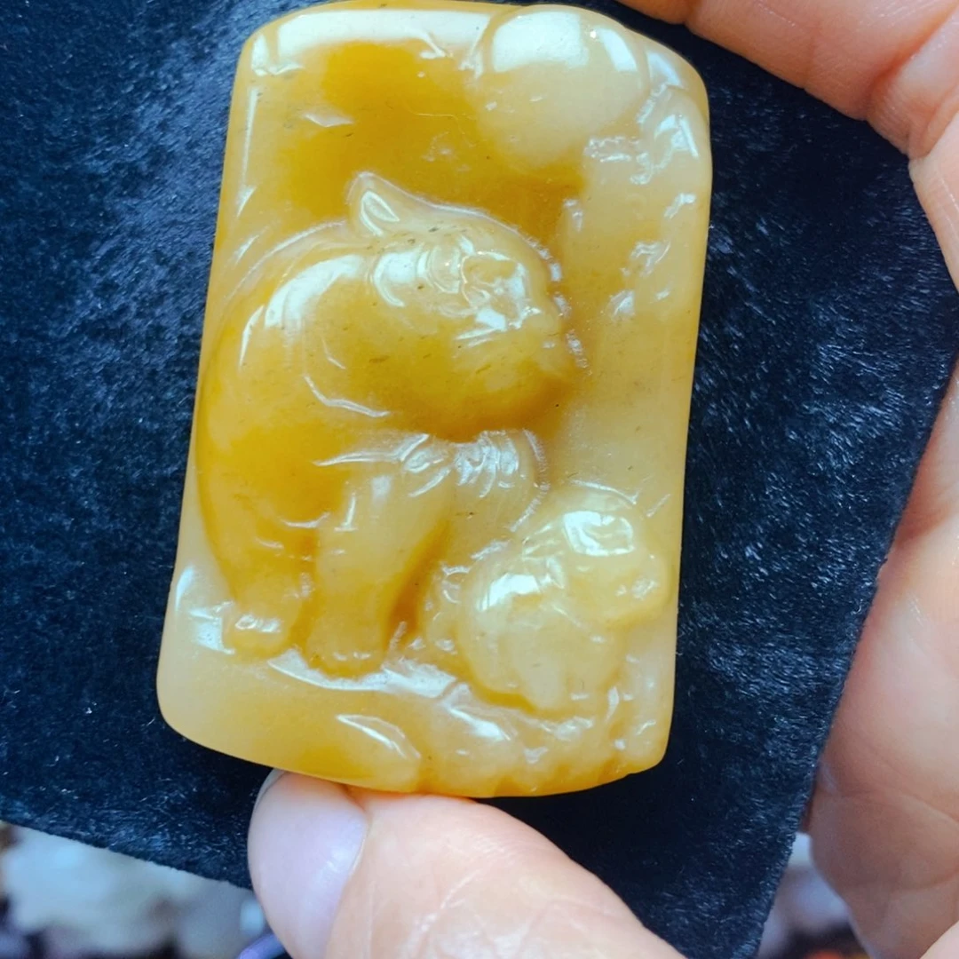 未镶嵌石英质玉（黄龙玉）颈饰