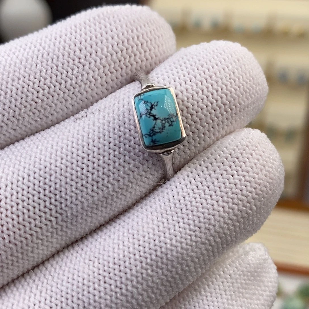 绿松石戒指银S925镶嵌