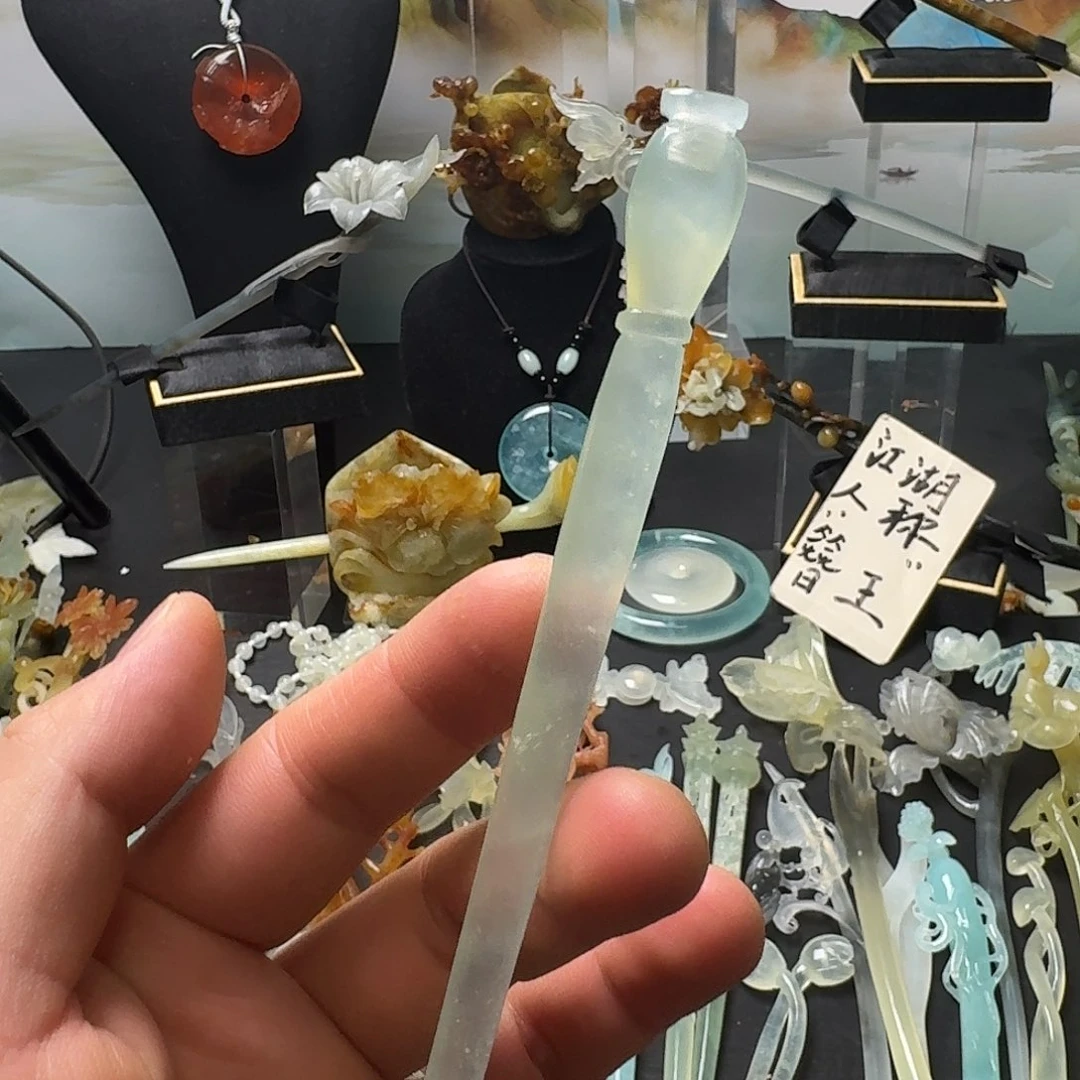 蛇纹石玉未镶嵌发饰