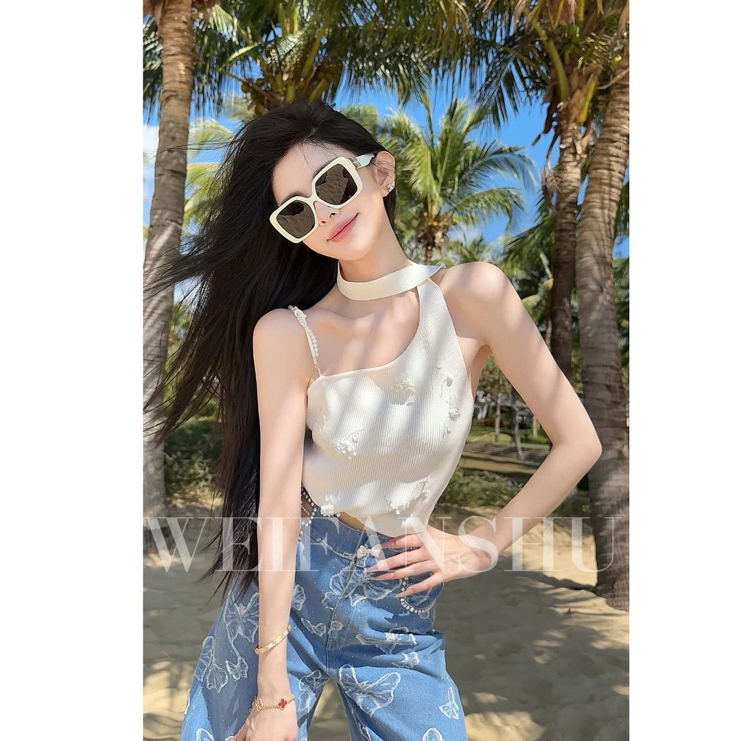 WEIFANSHU/魏凡舒【高街配方】斜肩背心