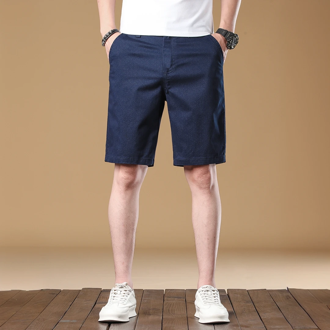 温纽旺男士五分休闲短裤修身直筒高端纯棉夏季新款中裤子