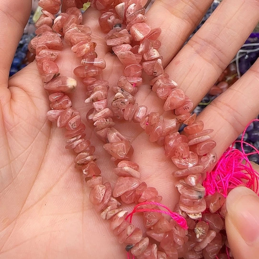 玛瑙/玉髓合金珠宝半成品阿根廷红纹6-8mm一条