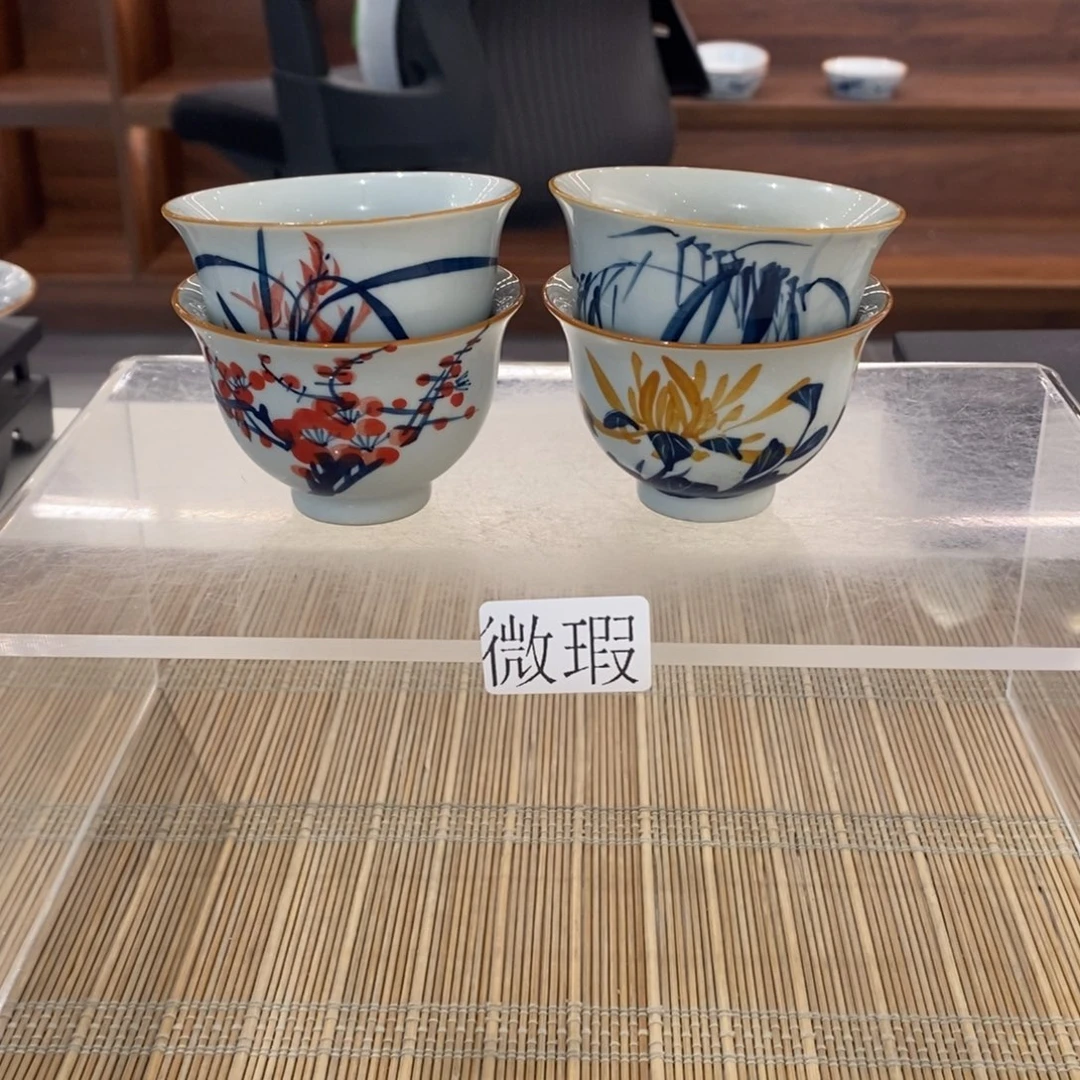 釉下彩老陶泥手工绘制