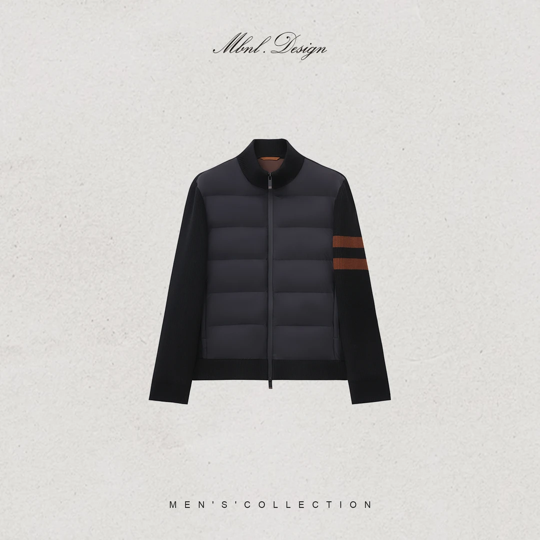 MBNL-F「杰尼.公路标」秦磊男装90白鹅绒羊毛定织外套LL-WYR7040