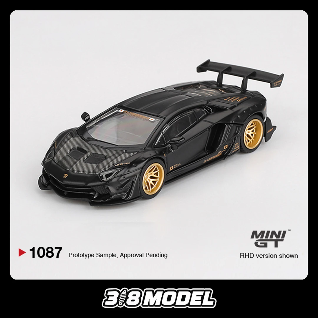 现货 MINIGT 1087 1:64 兰博基尼 大牛 黑色 合金汽车模型