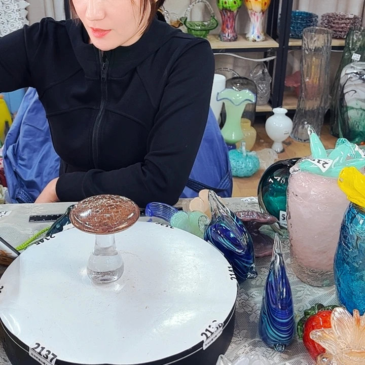 蘑菇 家悦琉璃工艺品底不完美