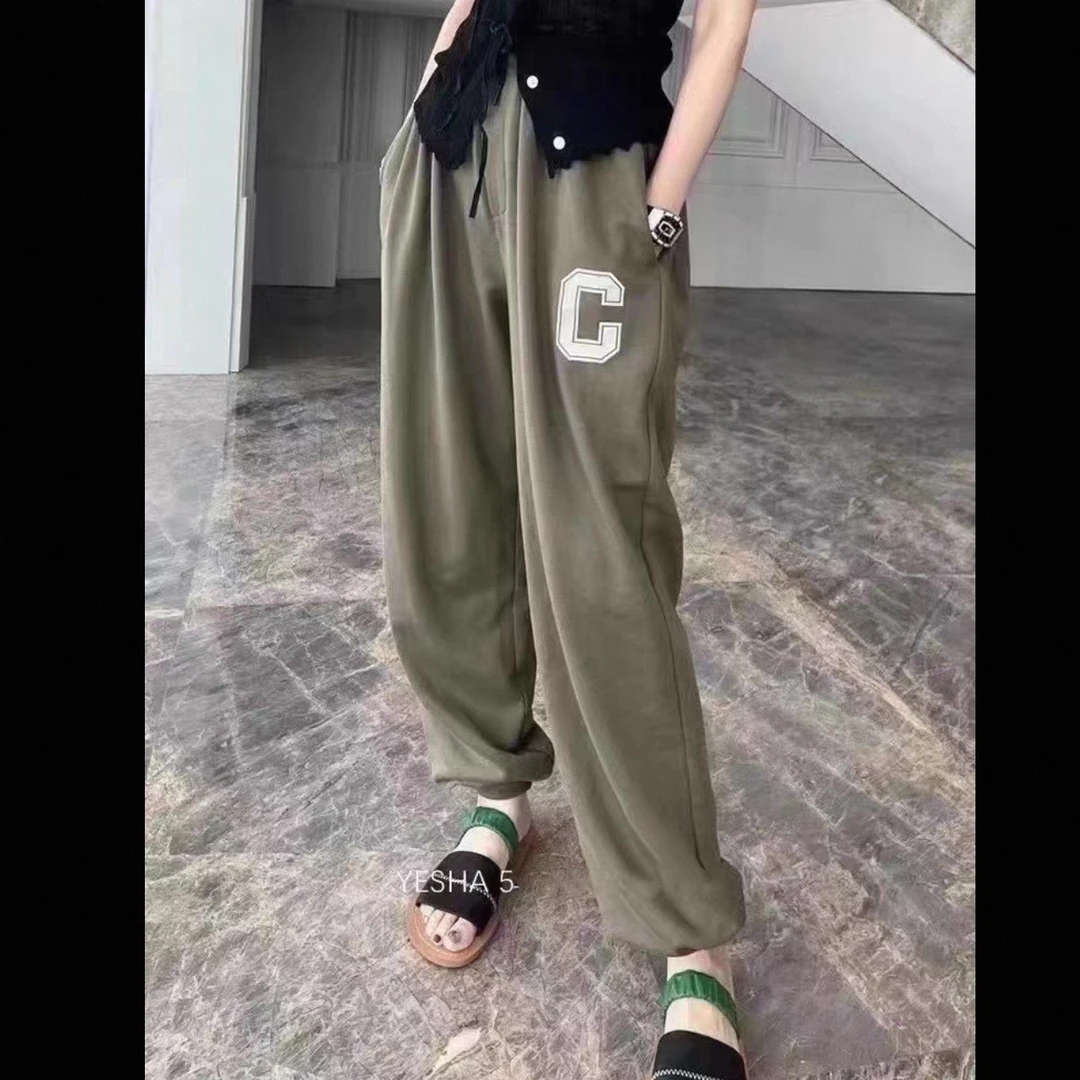 未使用 Celine/思琳 Celine 纯色针织长裤 橄榄绿/S