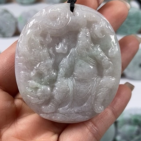 翡翠颈饰未镶嵌关二爷福利