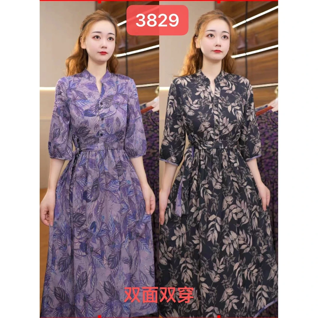 3829-17新款舒适休闲双面穿连衣裙