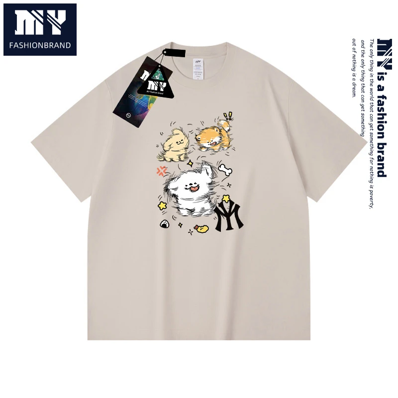 MY卡通透气可爱风情侣短袖宽松美式短袖t恤男半袖印花夏季小众