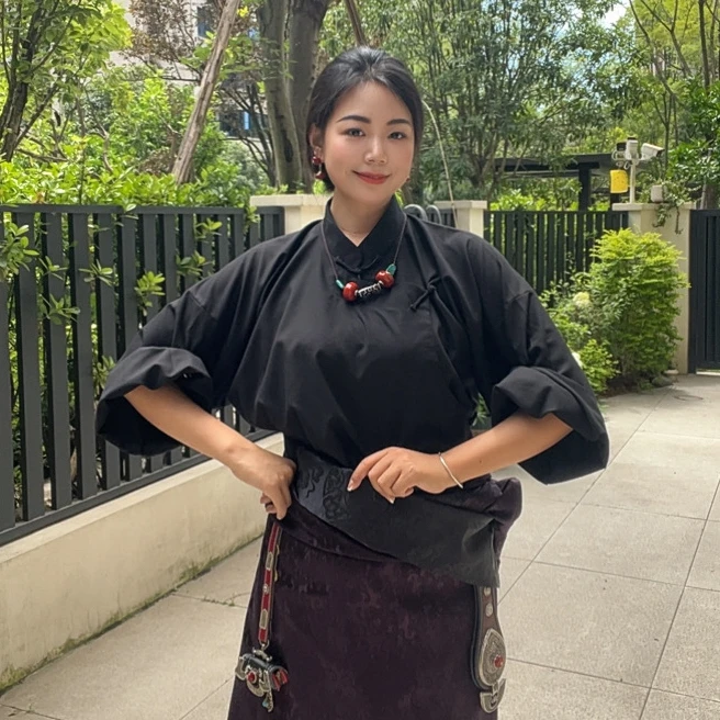 【愣巴琳】棉麻藏式新款大宽袖衬衣