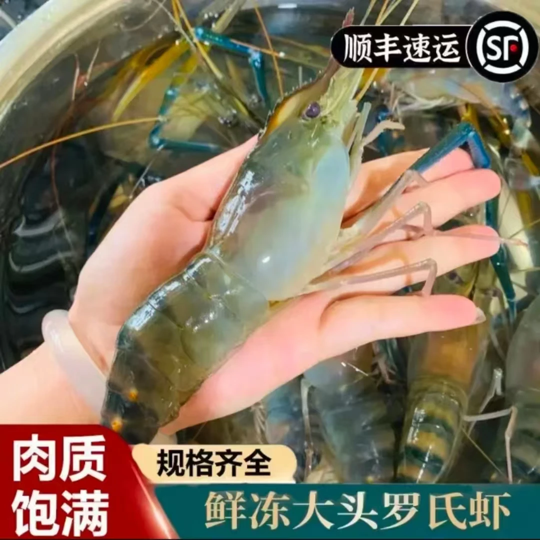 罗氏沼虾4斤15-20只/斤鲜活液氮速冻 顺丰冷链发货