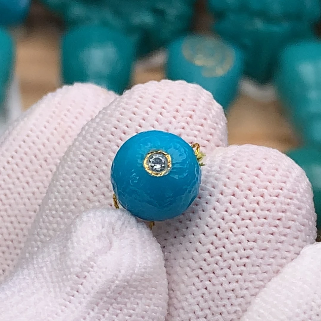 未镶嵌绿松石珠宝奇石9.3mm