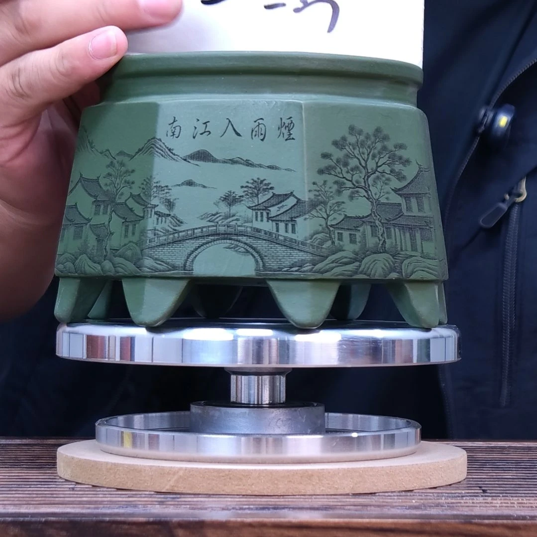 紫砂花盆同喜同喜