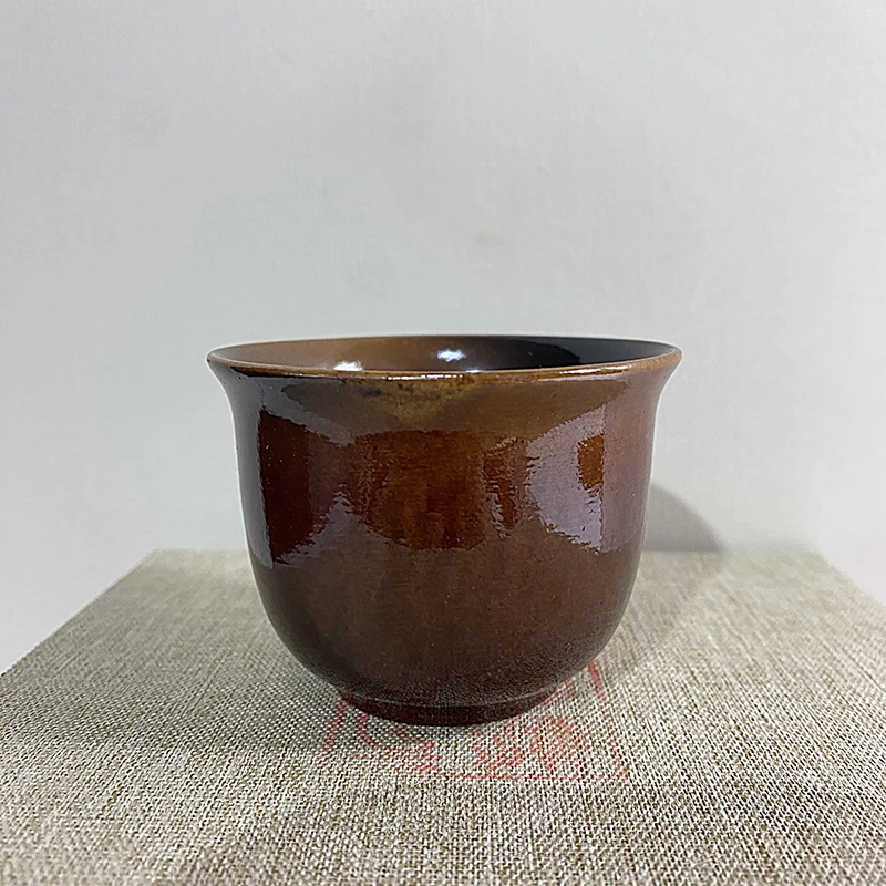 微瑕火山石陶瓷柴烧杯青瓷茶杯粗陶复古主人杯家用功夫品茗杯茶具