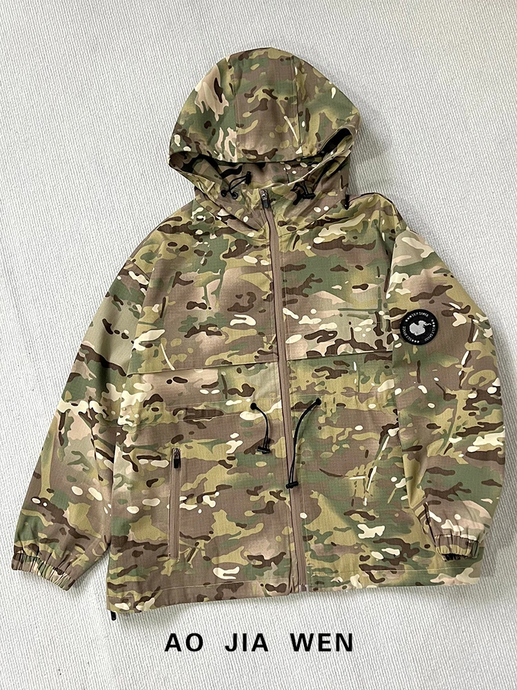 【佳文定制】871迷彩连帽拉链外套夹克衫上衣